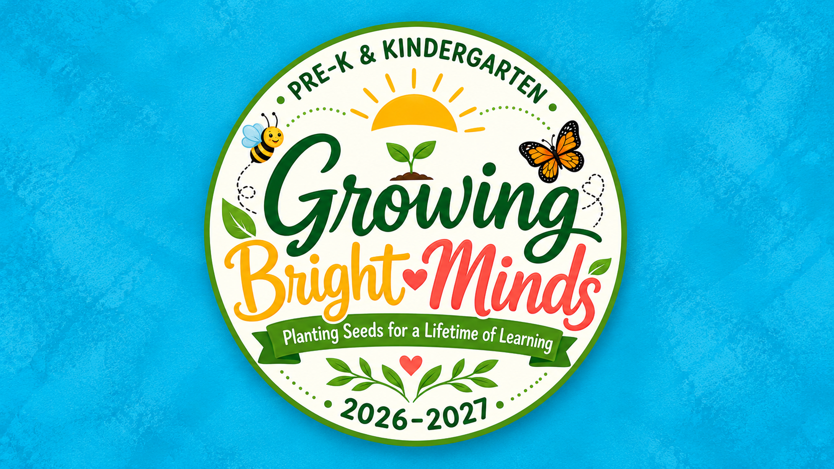 Growing Bright Minds Pre-K and Kindergarten 2026–2027 program logo at Kid-Tastic Child Care Milwaukee